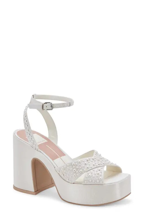 Dolce Vita Wessi Platform Sandal in Vanilla Pearls at Nordstrom, Size 8 | Nordstrom