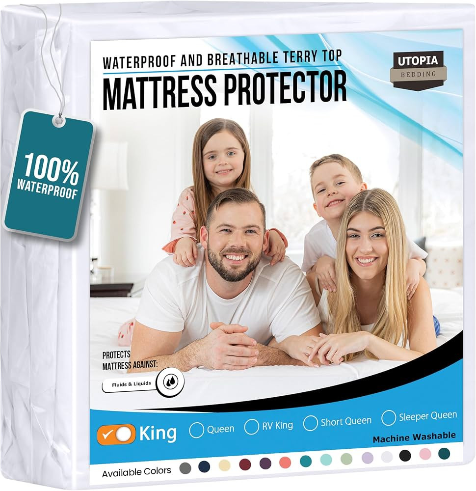 Utopia Bedding Waterproof Mattress Protector King Size, Premium Terry Mattress Cover 200 GSM, Bre... | Amazon (US)