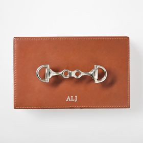 Horsebit Leather Domino Game Set | Mark and Graham