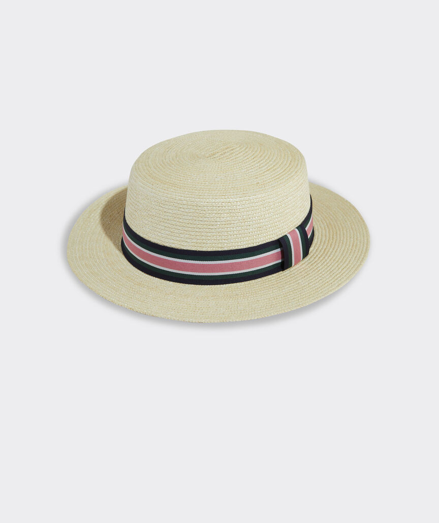 Kentucky Derby Grosgrain Straw Boater Hat | vineyard vines