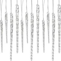 Christmas Ornament, Icicle Ornaments, Set Of 24, Bright Decorations, Rainbow Xmas Glass, Ornament | Etsy (US)