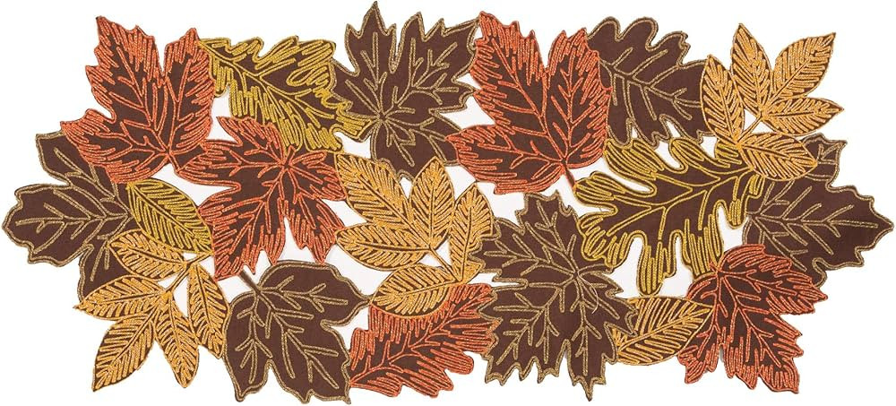 Autumn Leaves Table Runner, 16''x36'', Brown | Amazon (US)