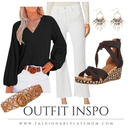 Outfit inspo! 
Fashionablylatemom 
Heels 
Belt 
Earrings 

#LTKshoecrush #LTKstyletip