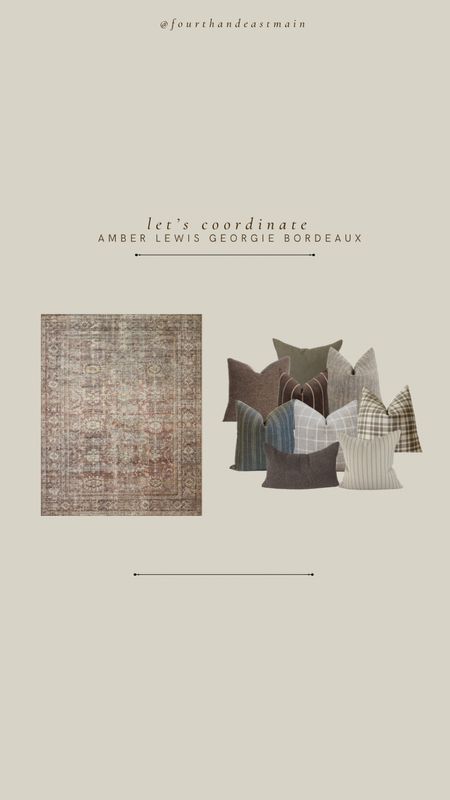 let’s coordinate // amber lewis georgie bordeaux rug with coordinating pillows 

amber interiors
rug combinations 
pillow combinations 

#LTKhome