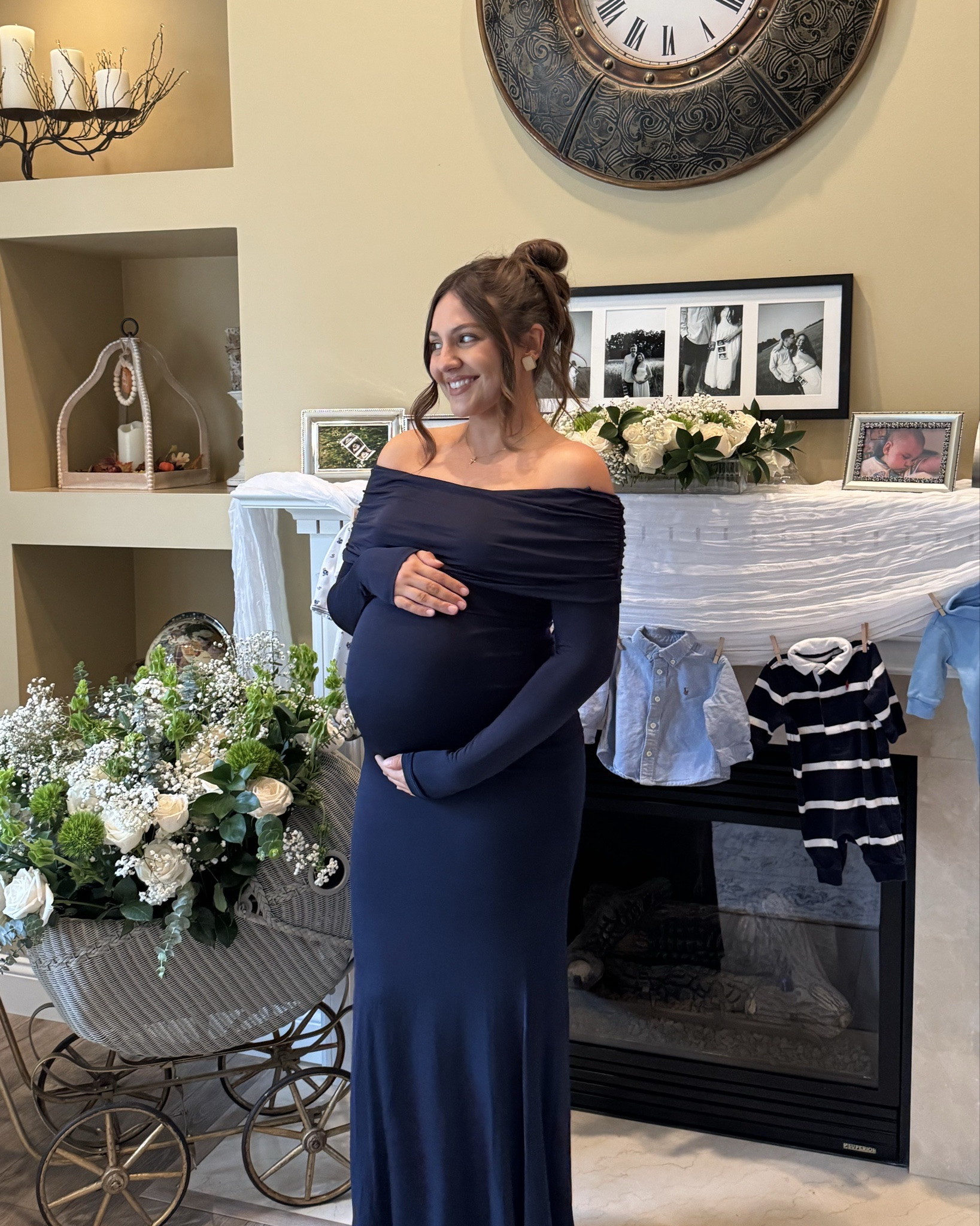 Baby shower dress💙 wearing size medium 

#LTKStyleTip #LTKBaby #LTKBump