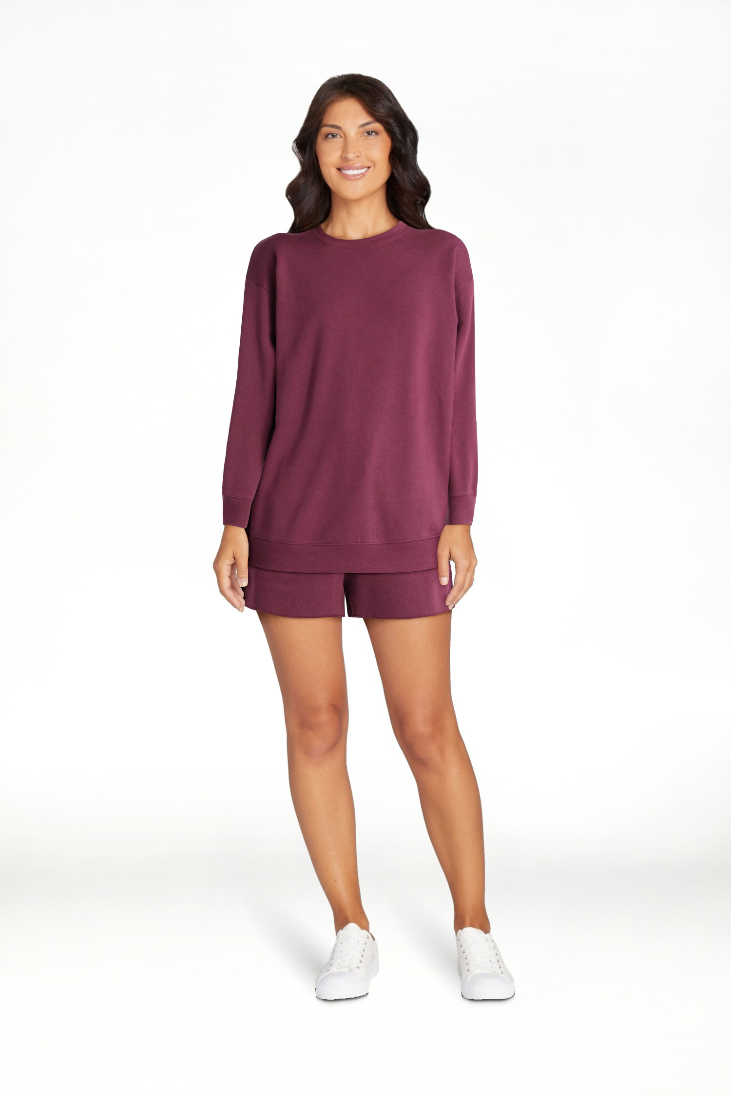 No Boundaries Fleece Oversized Sweatshirt with Long Sleeves, Women’s Sizes XXS-4X | Walmart (US)
