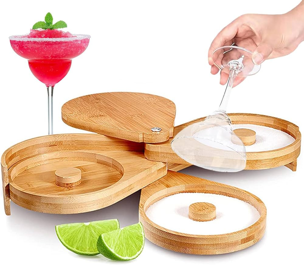 Harewu 3-Tier Bamboo Bar Juice Cocktail Seasoning Box，for Cocktails and Margarita Mixing,Salt a... | Amazon (US)