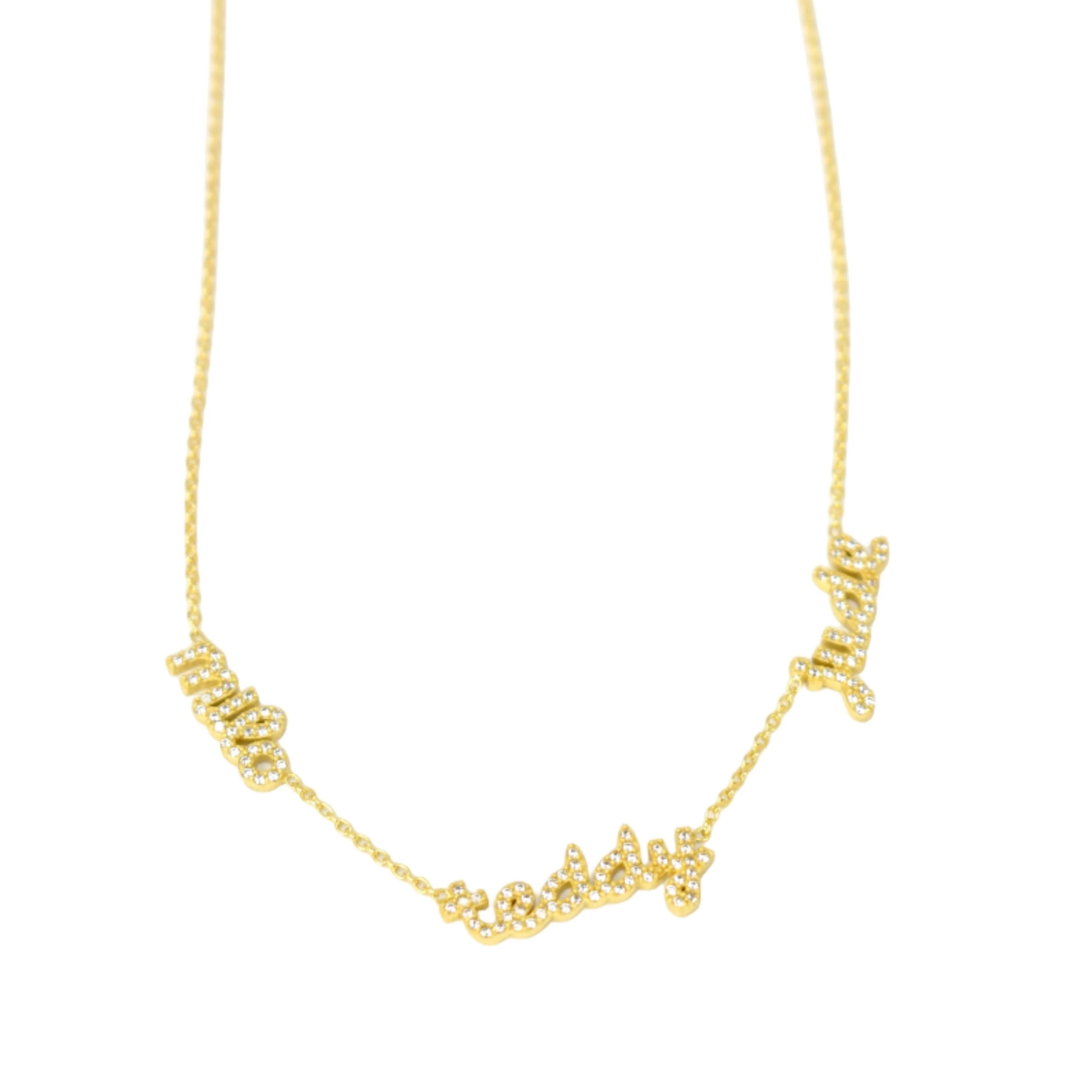 Custom Petite Script Multiple Name Necklace | The Sis Kiss