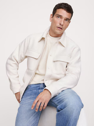 Boiled Wool-Blend Shirt Jacket | Banana Republic (US)