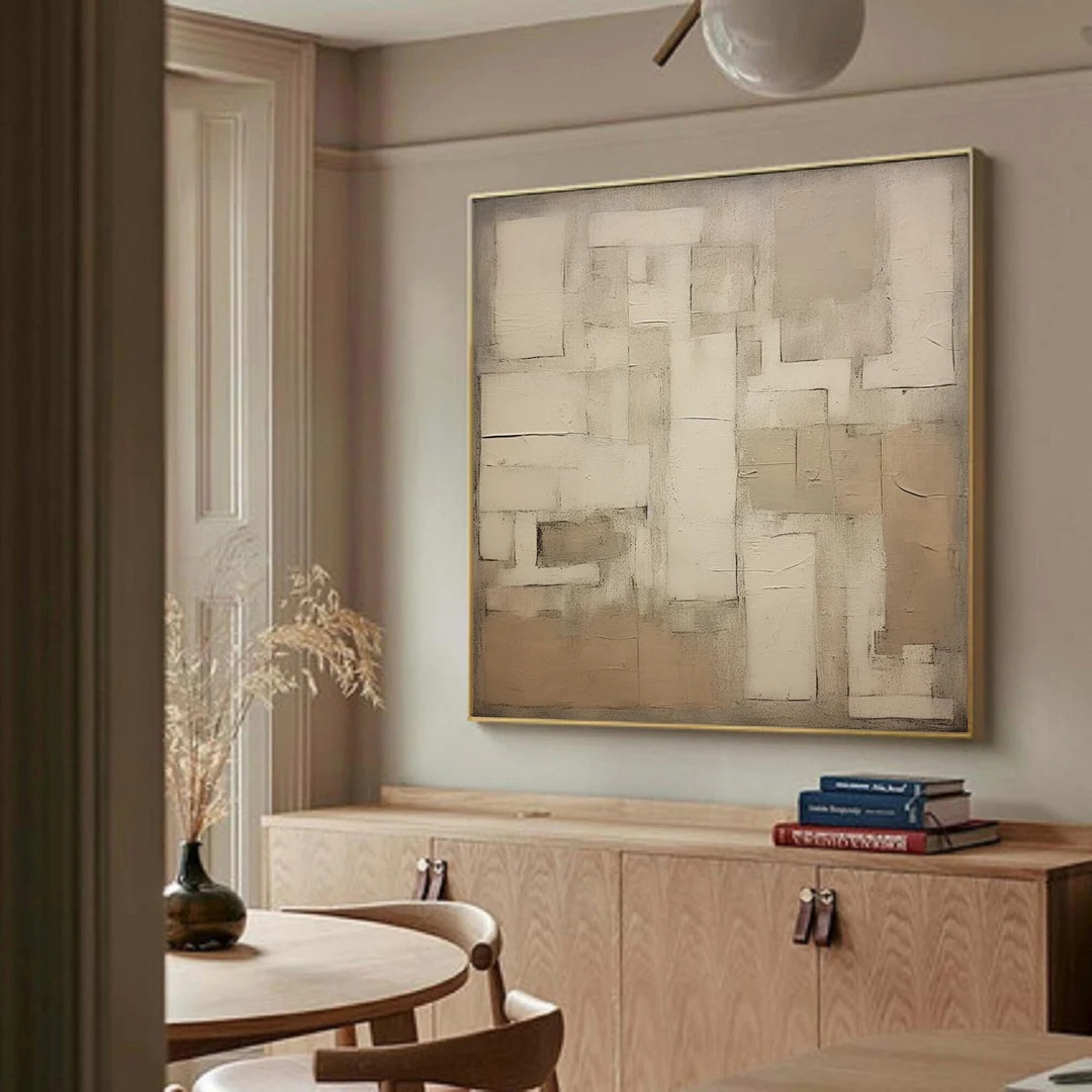 Light Brown Minimalist Painting Painting on Canvas Beige - Etsy | Etsy (US)