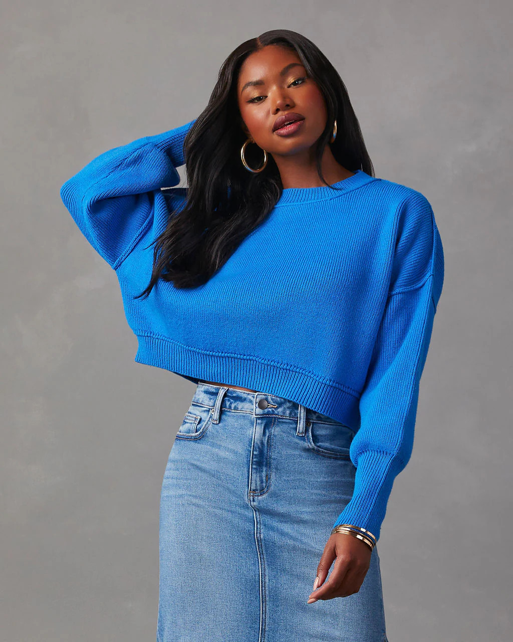 Stanton Cropped Crewneck Sweater | VICI