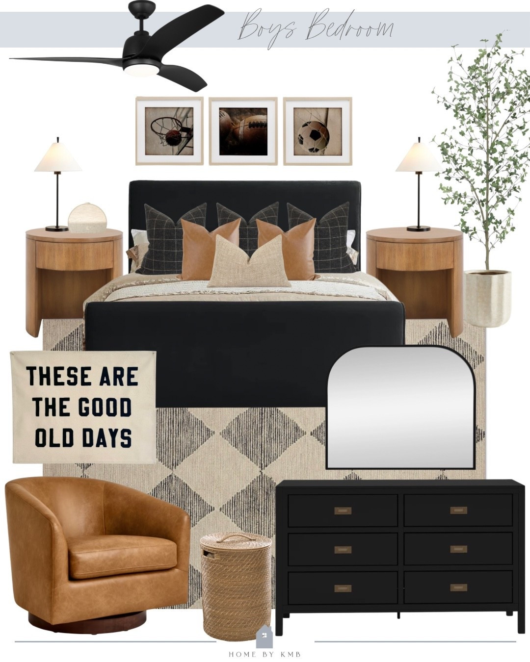 Boy bedroom design with black and leather accents

#LTKHome