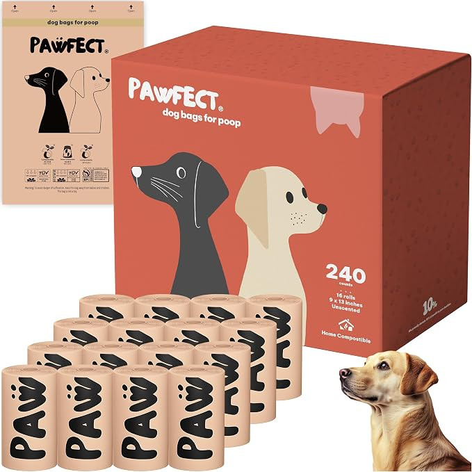 Pawfect Dog Poop Bags Rolls – Biodegradable Poop Bags, Compostable Dog Waste Bags, BPI Certifie... | Amazon (US)