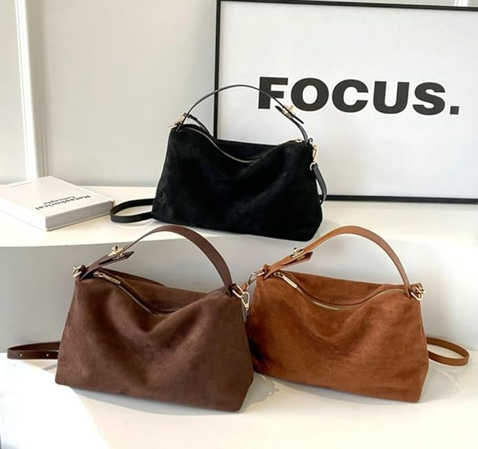 Slouchy Suede Cloud Hobo Bags Women Crescent Satchels Shoulder Bag Crossbody Phone Purse Trendy T... | Amazon (US)