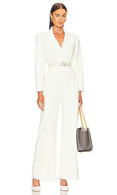 Norma Kamali Single Breasted Straight Leg Jumpsuit in Ivory from Revolve.com | Revolve Clothing (Global)