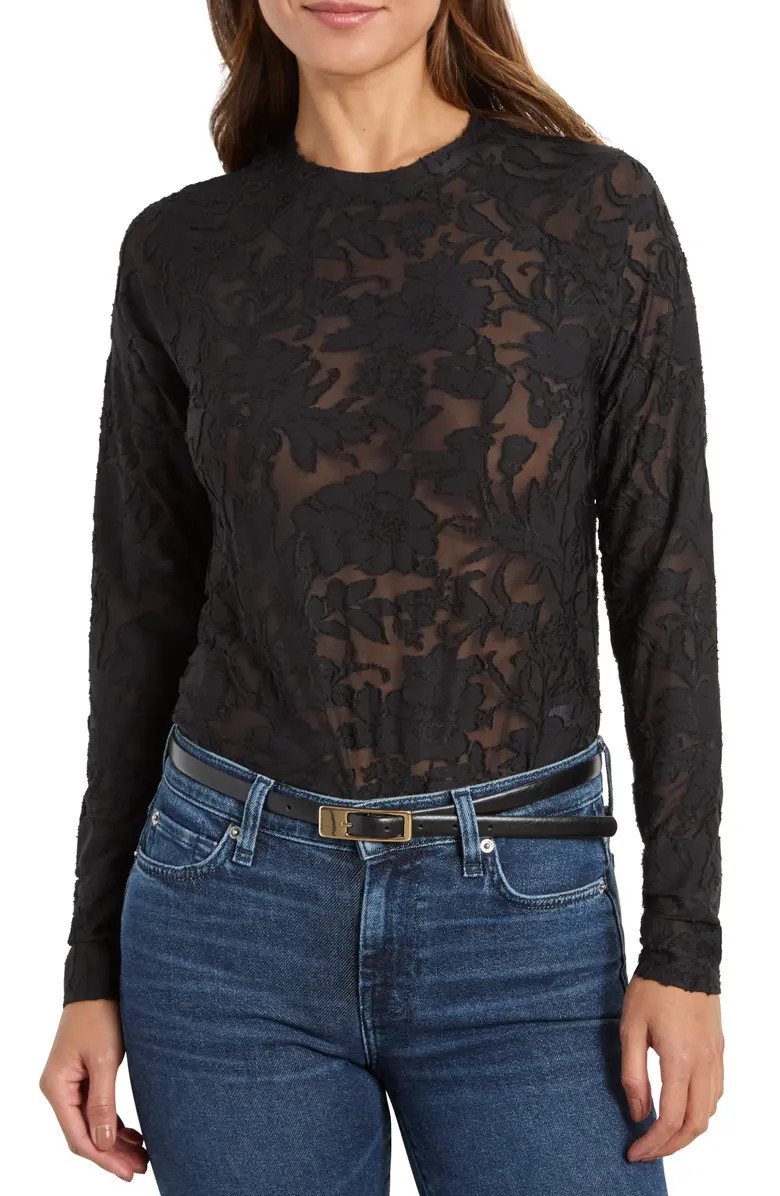 Splendid Cece Floral Semisheer Long Sleeve Top | Nordstrom | Nordstrom