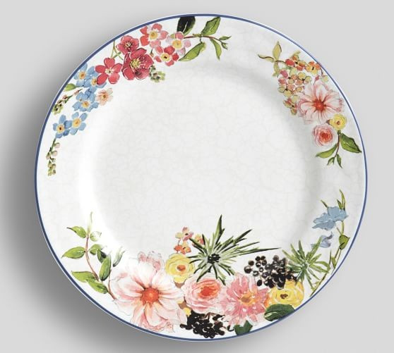 Floral Rim Dinner Plates, Set of 4 | Pottery Barn (US)