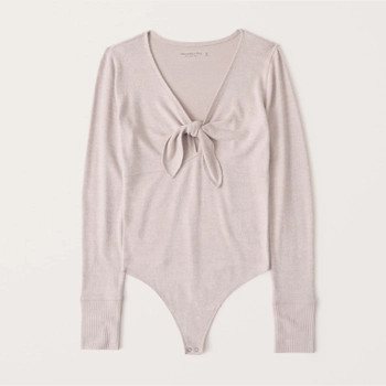 Cozy Tie-Front Bodysuit | Abercrombie & Fitch (US)