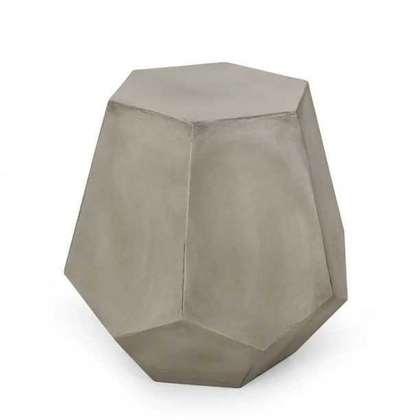 Noble House Oldham Outdoor Lightweight Concrete Side Table, Light Gray | Walmart (US)