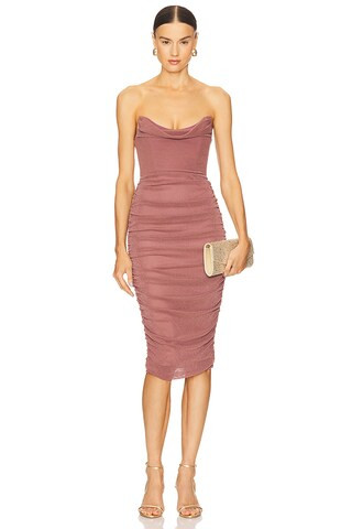 Walter Midi Dress in Black Mesh | Revolve Clothing (Global)