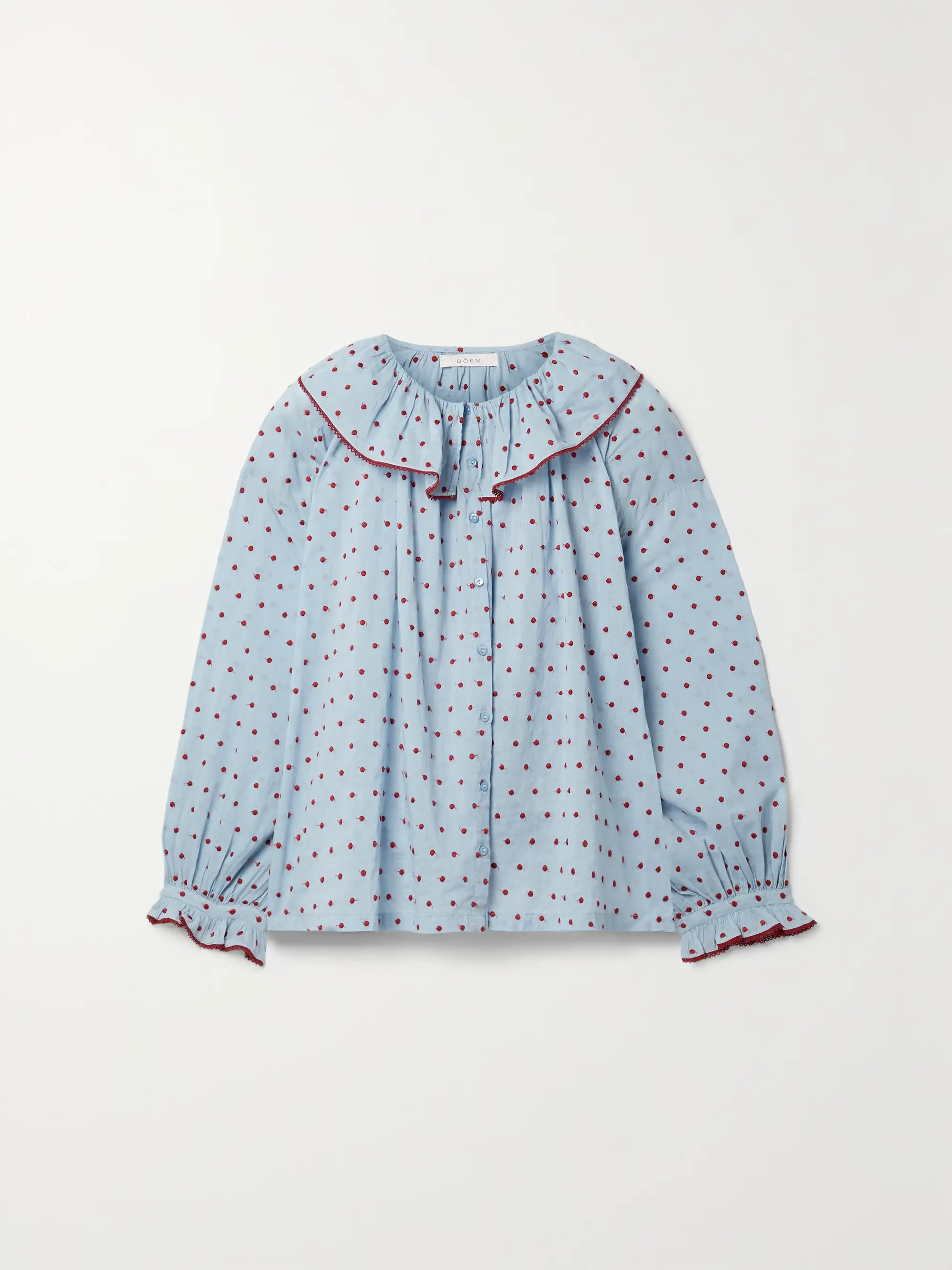 + NET SUSTAIN Jemma Swiss-dot organic cotton-voile blouse | NET-A-PORTER (UK & EU)