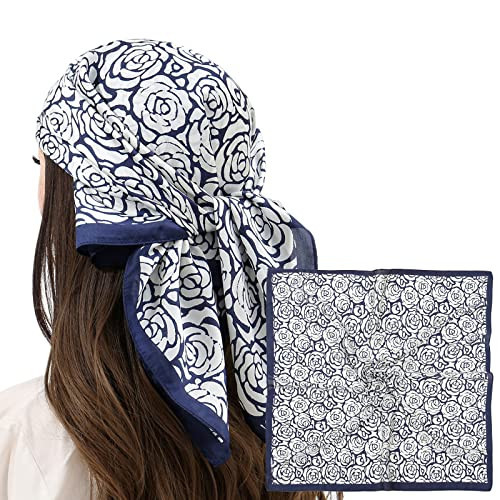RIIQIICHY Womens Head Hair Scarf Like Satin Silk Scarf Sleeping Hair Wrapping Night 27.5" | Amazon (US)