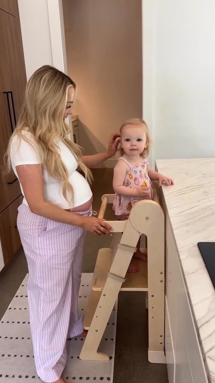 Ellie loves to watch us cook so we got her foldable booster step from piccalio 🤍🥹 She is so excited! Ellie’s outfit is Angel Dear but linking similar!

#LTKStyleTip #LTKKids #LTKHome