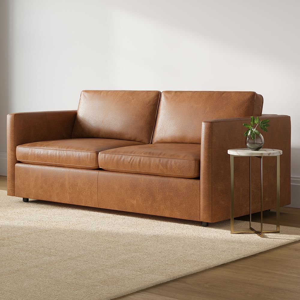 Harris Leather Sofa (66&quot;&ndash;96&quot;) | West Elm (US)