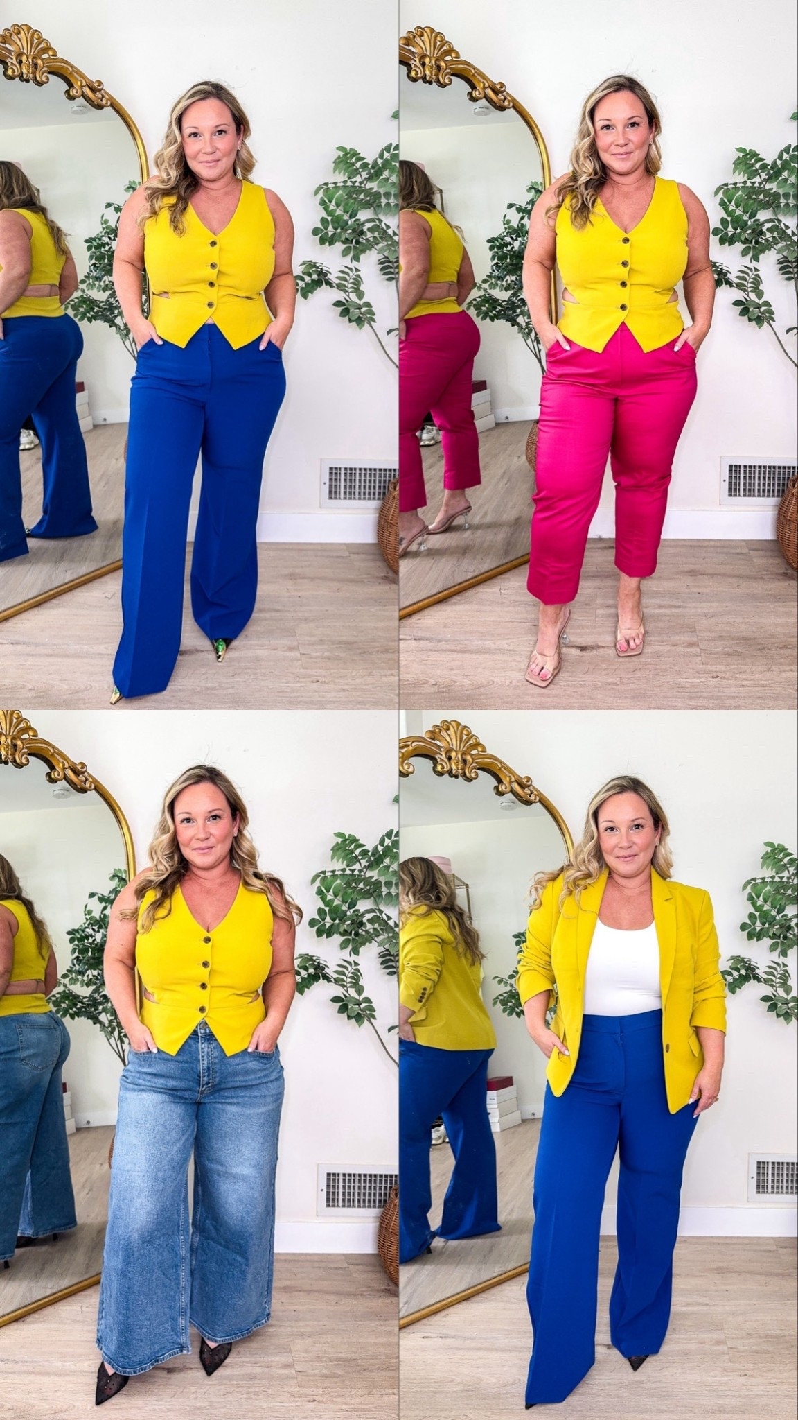 Express spring styles! Chartreuse is trending and ads such a fun pop to your outfit! 

Size 14 SHORT in trousers and jeans (could size down in jeans) 
Size LARGE in vest and blazer  
Amazon tank top size XL

Petite style, spring styles, spring outfits, spring trends, workwear, business casual, office outfit, midsize style, spring colors, Express, trousers, blazer 


#LTKMidsize #LTKWorkwear #LTKPetite