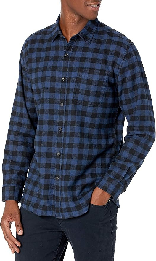 Amazon Essentials Men's Long-Sleeve Flannel Shirt - Discontinued Colors | Amazon (US)