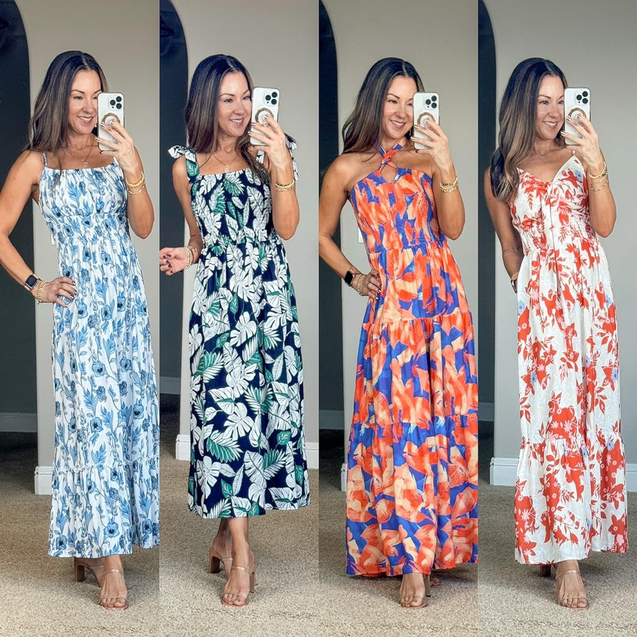 Vacation Dresses

For reference I am 5'1" and 109 lbs. 

I am wearing size S in all styles - TTS! 

Floral dress  maxi dress  resort wear  resort style  vacation outfit  date night look  clear heels  halter neck dress  spaghetti strap dress  Amazon fashion  EverydayHolly

#LTKstyletip #LTKover40 #LTKtravel