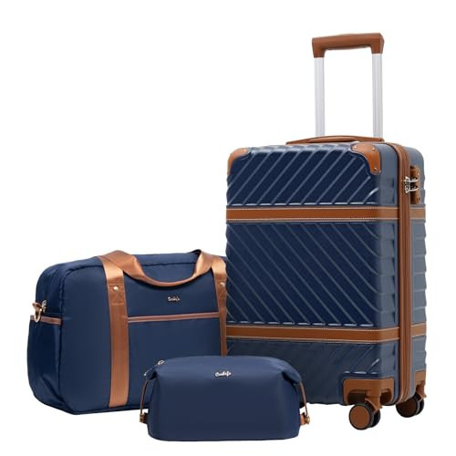 Coolife Luggage Set Suitcase Carry On Luggage PC Hardshell Luggage TSA Lock Spinner Wheels Telescopic Handle | Amazon (US)