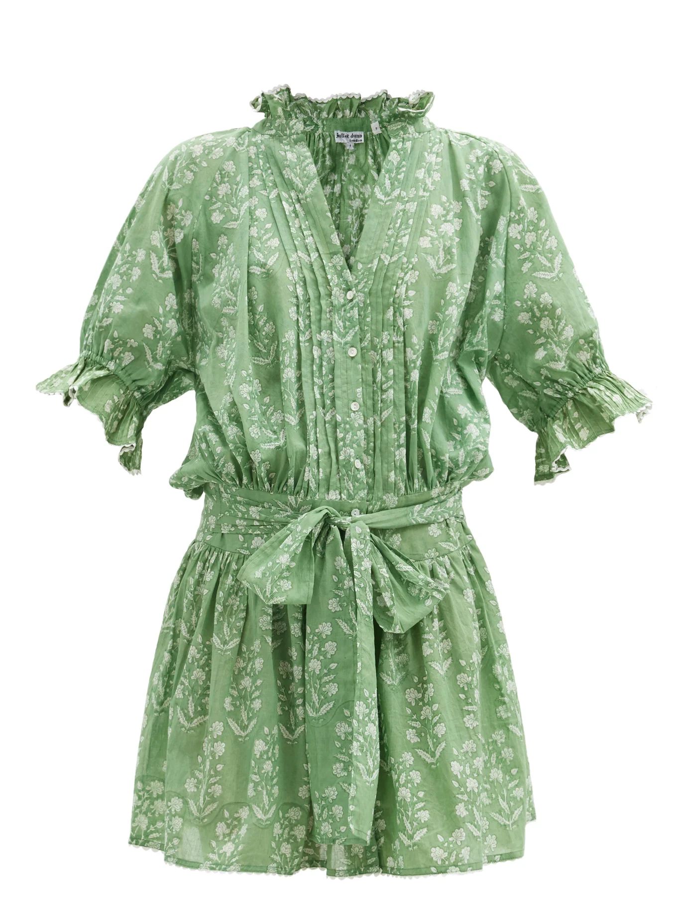 Ruffled floral-print cotton blouson dress | Matches (US)