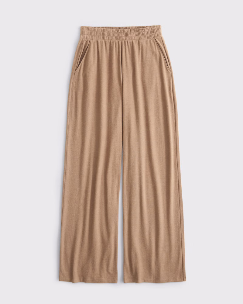 Women's Lounge Brushed Wide Leg Sweatpant | Women's Bottoms | Abercrombie.com | Abercrombie & Fitch (US)