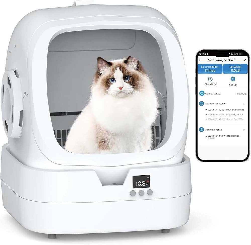Mintakawa Automatic Cat Litter Box Self Cleaning - APP Control and Weight Monitoring - Ultra-Quie... | Amazon (US)