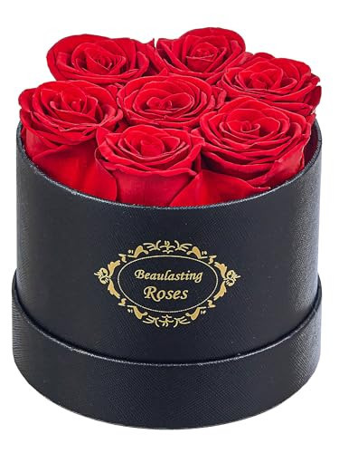 Beaulasting Long Lasting Preserved Roses in a Box Last a Year Forever Flowers for Her Mom Wife Anniversary Birthday (Round Black Box) | Amazon (US)