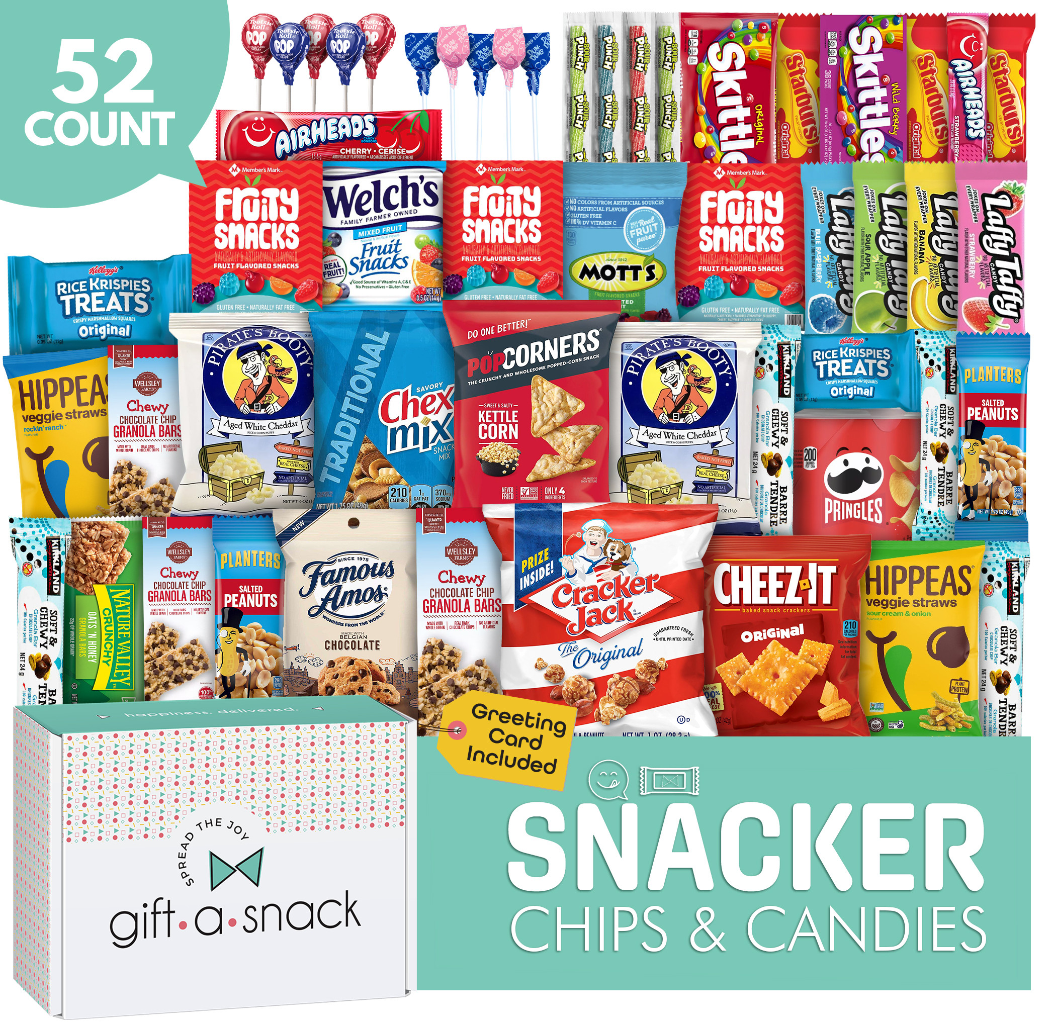 Gift a Snack 52 Count Snack Box with Variety Snacks, Chips, Crackers, Cookies, Candy | Walmart (US)
