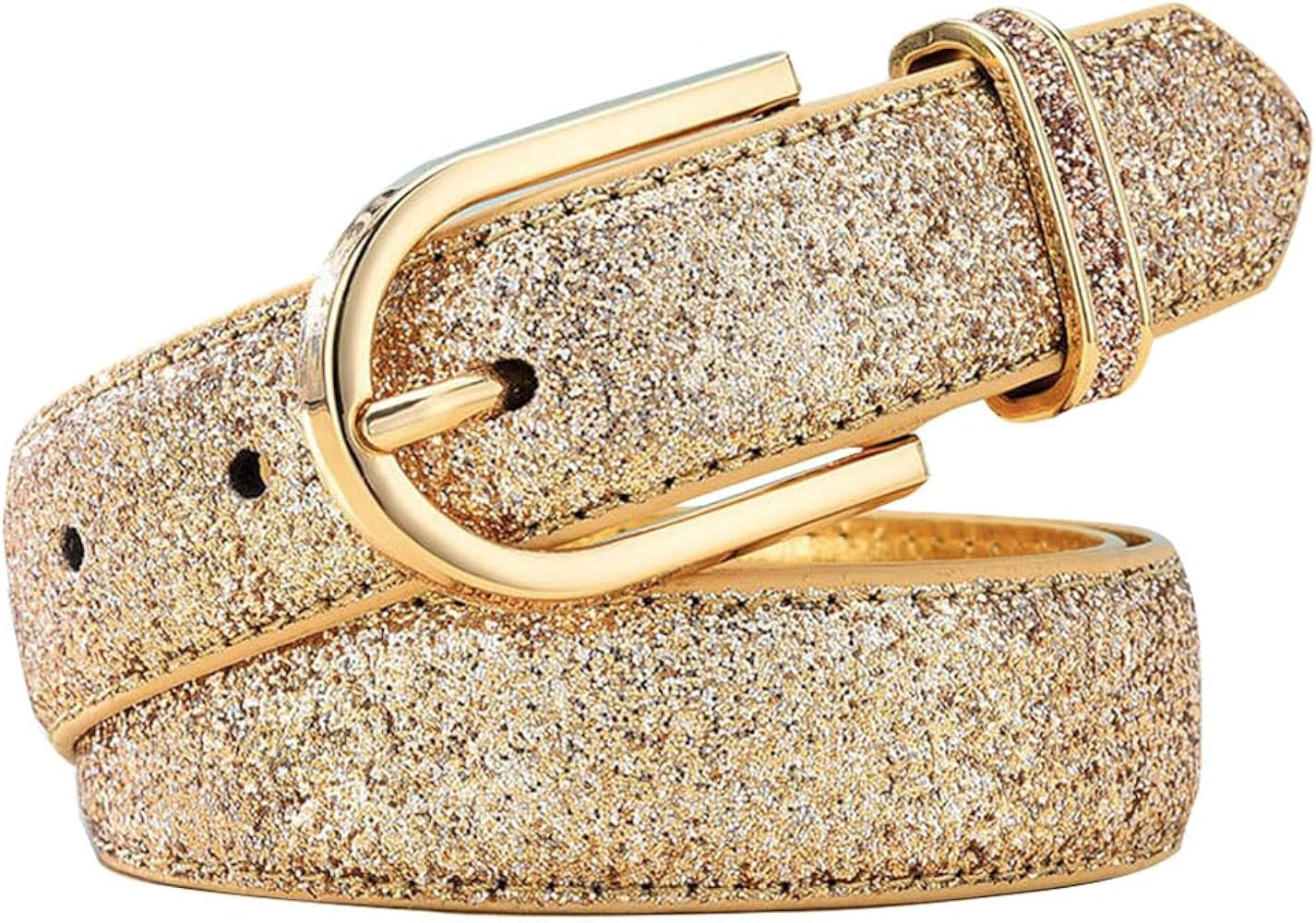 Fashion Sparkly PU Leather Waist Belts for Women Formal Dresses Jeans | Amazon (US)