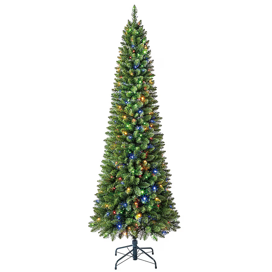 Holiday Living 7-ft Greensboro Pencil Pre-lit Artificial Christmas Tree with Color Changing LED L... | Lowe's