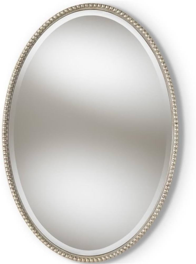 Baxton Studio Graca Oval Decorative Wall Mirror in Silver | Amazon (US)