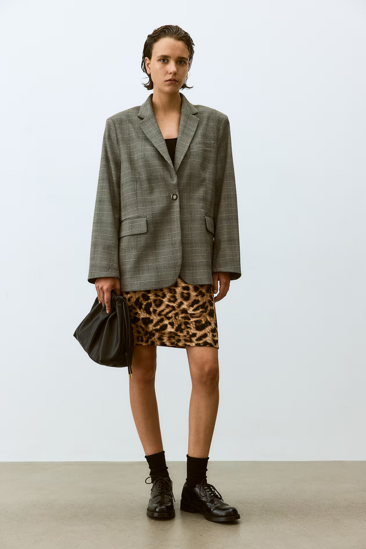 Knee-Length Skirt - High waist - Knee-length - Beige/leopard print - Ladies | H&M US | H&M (US + CA)