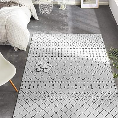 jinchan Diamond Area Rug Polypropylene Modern Durable Low Pile Fashionable Living Room Indoor Sof... | Amazon (US)