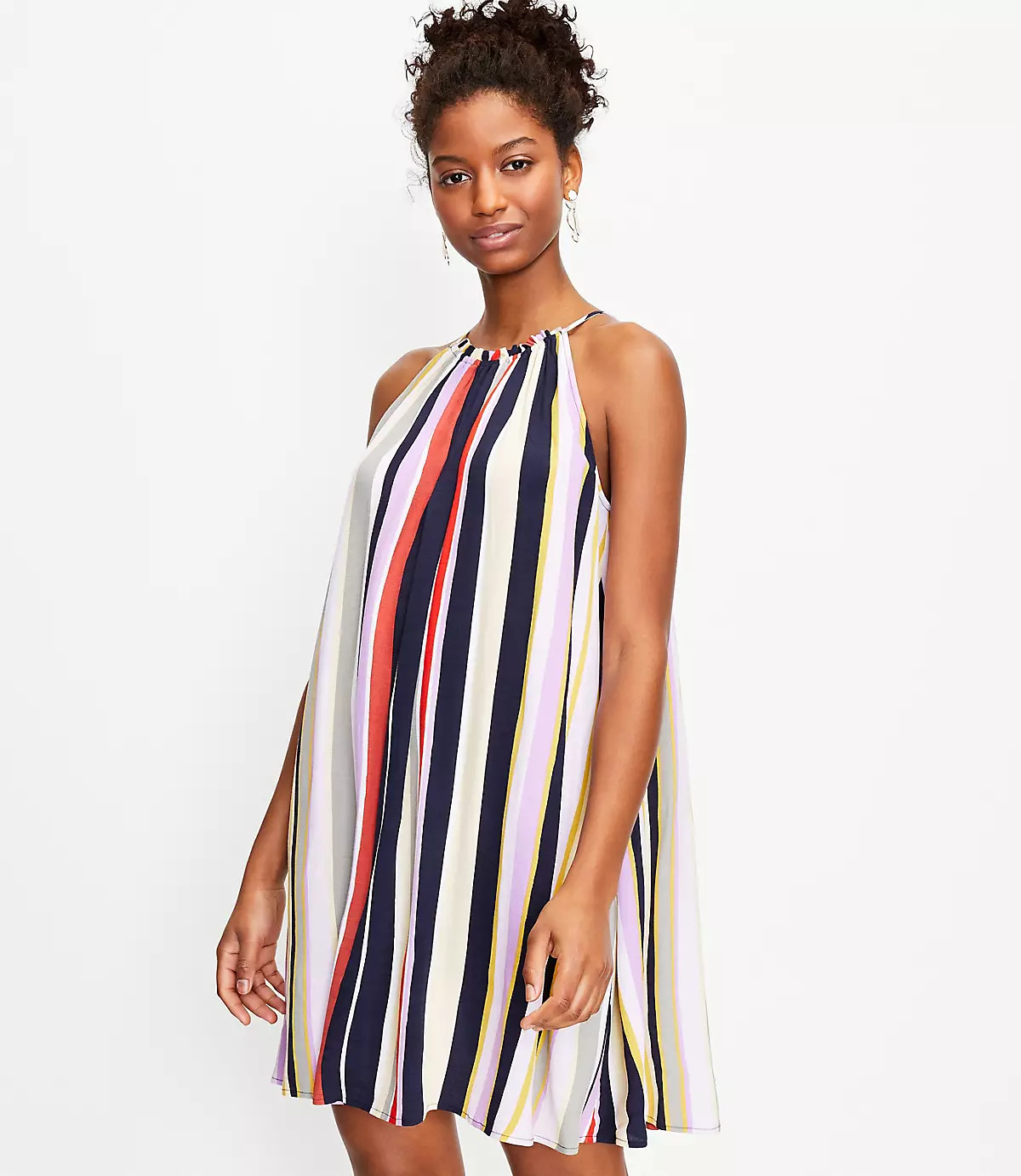 Striped Halter Pocket Swing Dress | LOFT | LOFT
