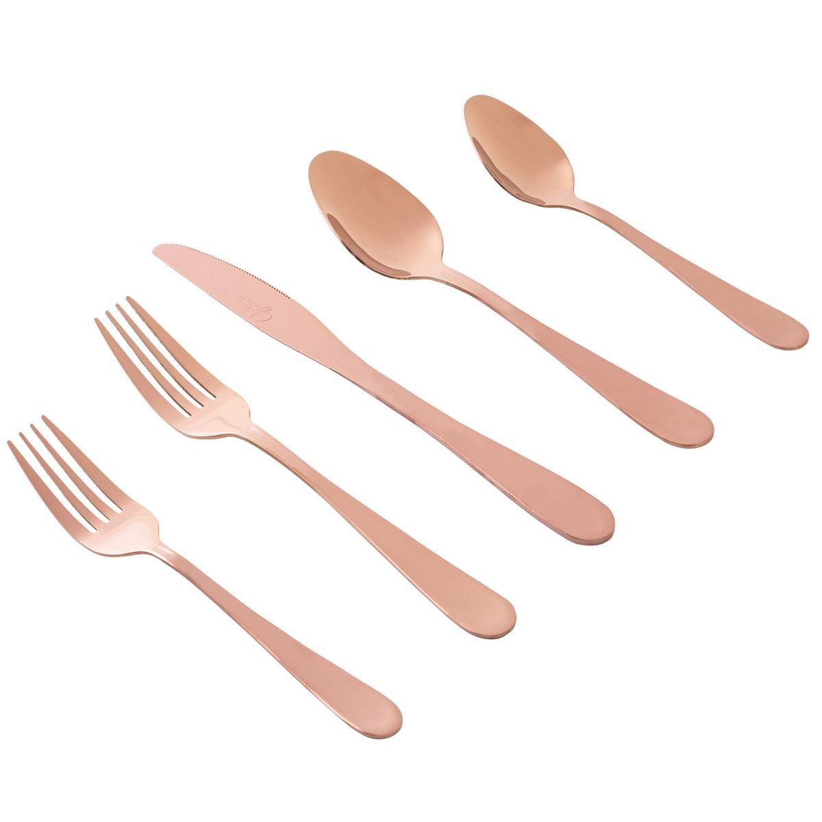 Gibson Home Stravida 20 Piece Flatware Set in Rose Gold Stainless Steel | Target