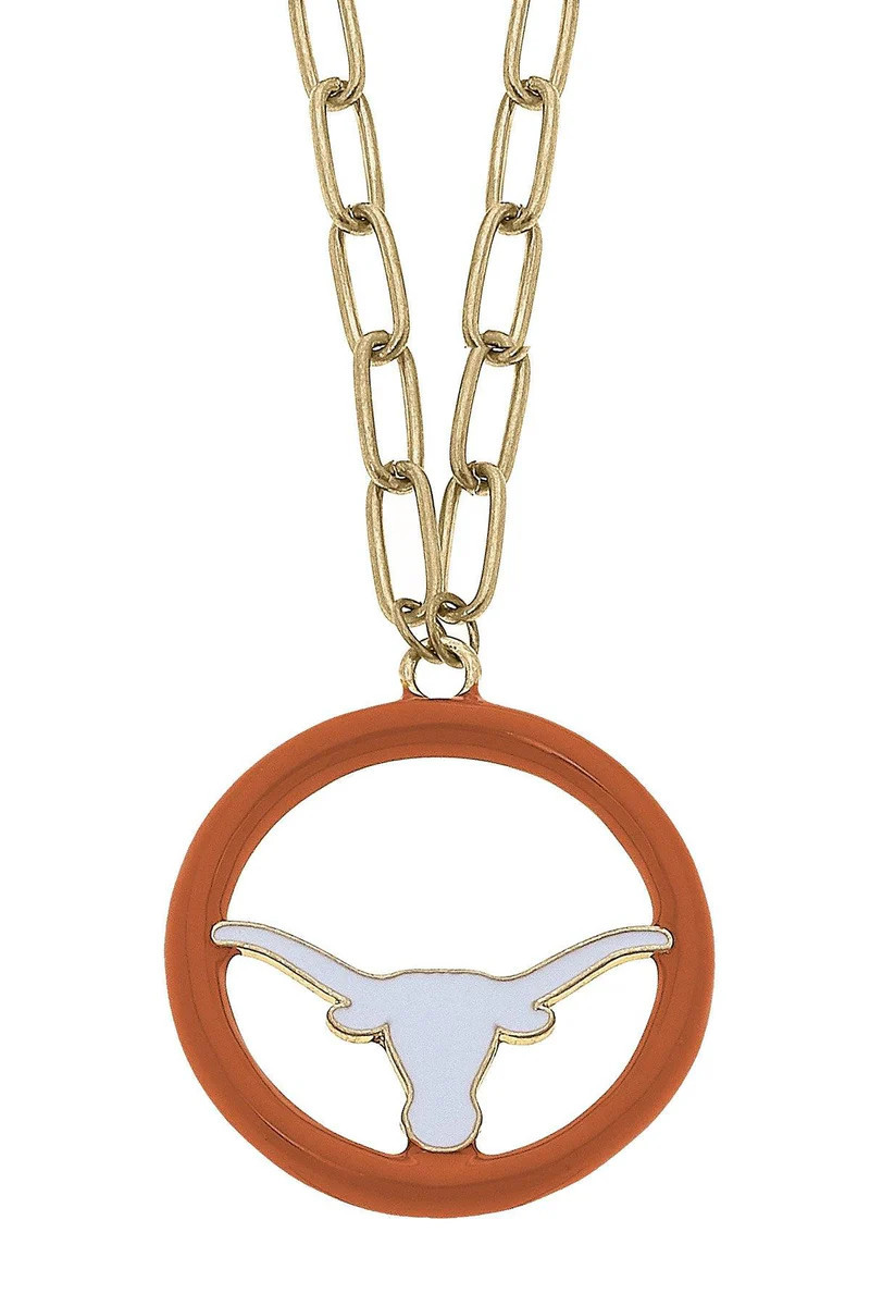 Texas Longhorns Logo Enamel Medallion 32" Necklace | CANVAS