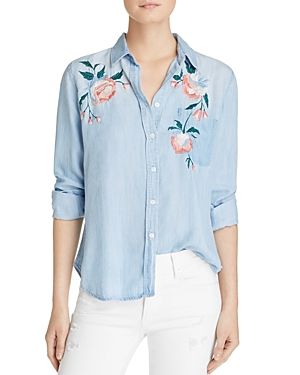 Rails Chandler Floral-Embroidered Chambray Shirt | Bloomingdale's (US)