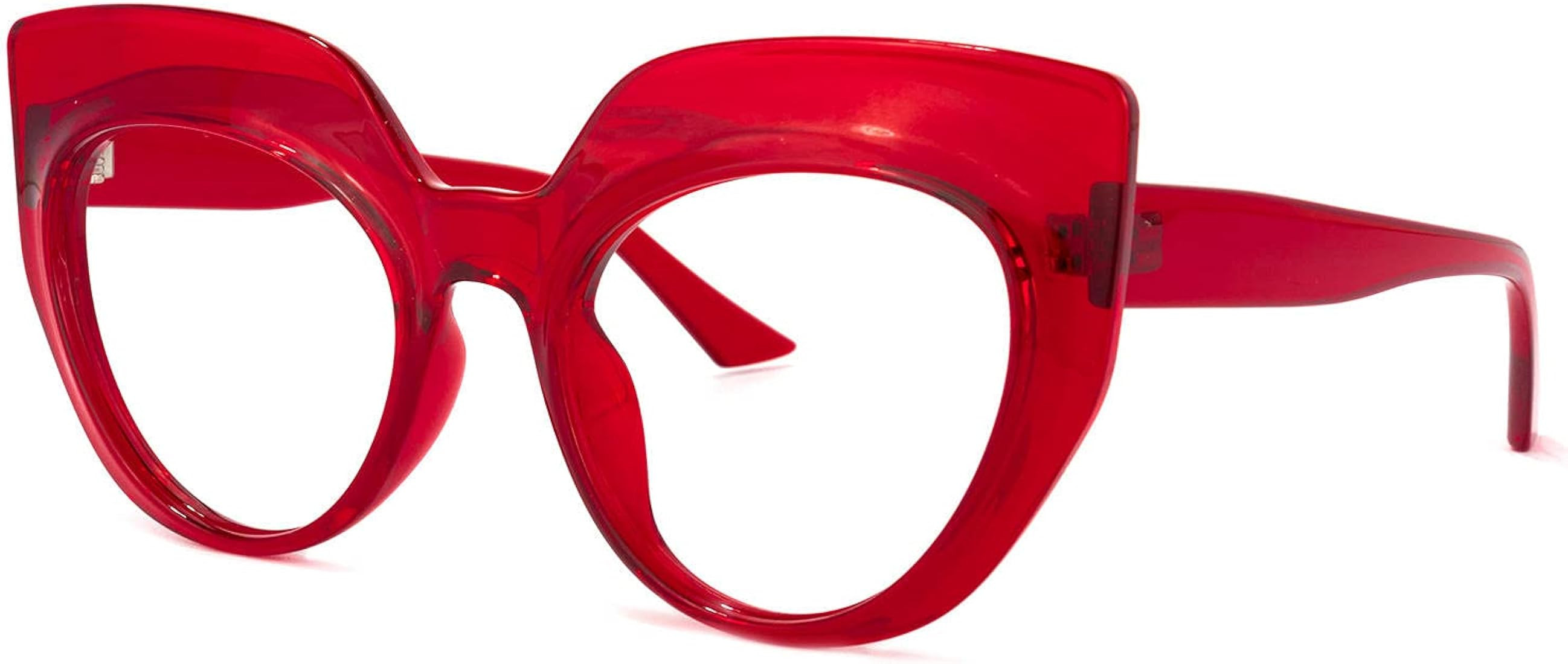 VOOGLAM Oversized Thick Cat Eye Blue Light Blocking Glasses, Fashion Vintage Frame Fake Glasses f... | Amazon (US)