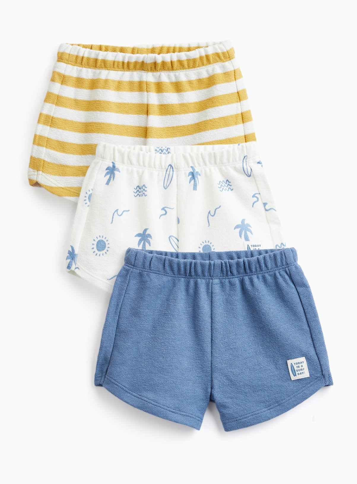 Ocean & Stripe Print Shorts 3 Pack 3-6 months | Tu Clothing