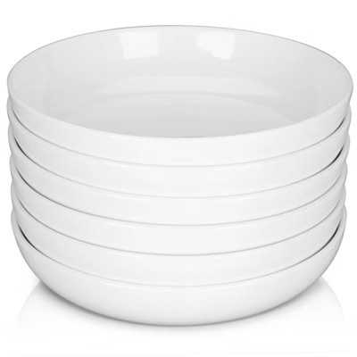 6pcs Pasta Bowls 22oz, 7.8 Inch Salad Bowl Set, Kitchen Large Ceramic Shallow Bowls Pasta Plates | Target