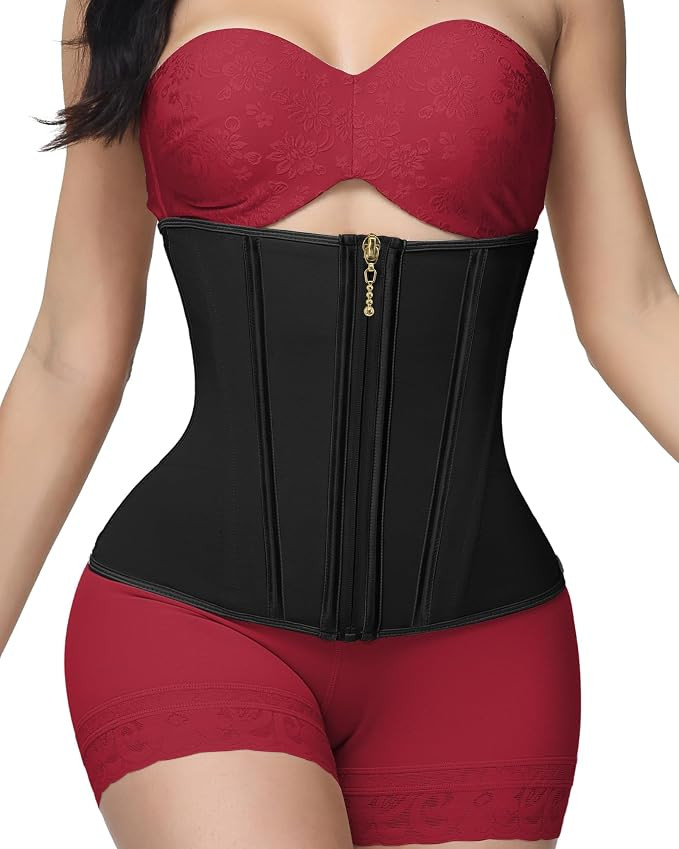 SHAPSHE Waist Trainer for Women Double-layer Tummy Control with Zipper | Amazon (US)